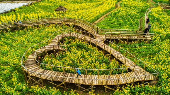 “心”型廊橋。廖濤 攝