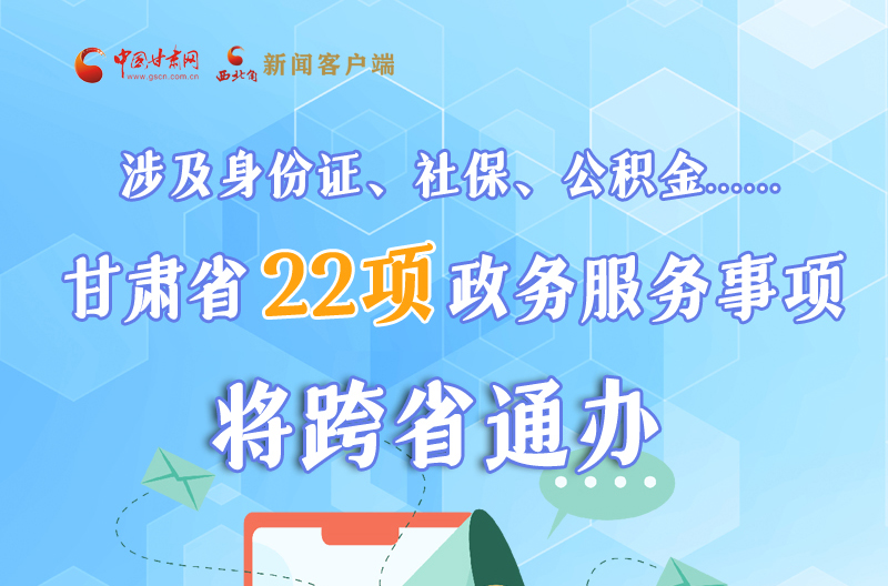 圖解丨明確了！甘肅省新增22項政務(wù)服務(wù)“跨省通辦”事項