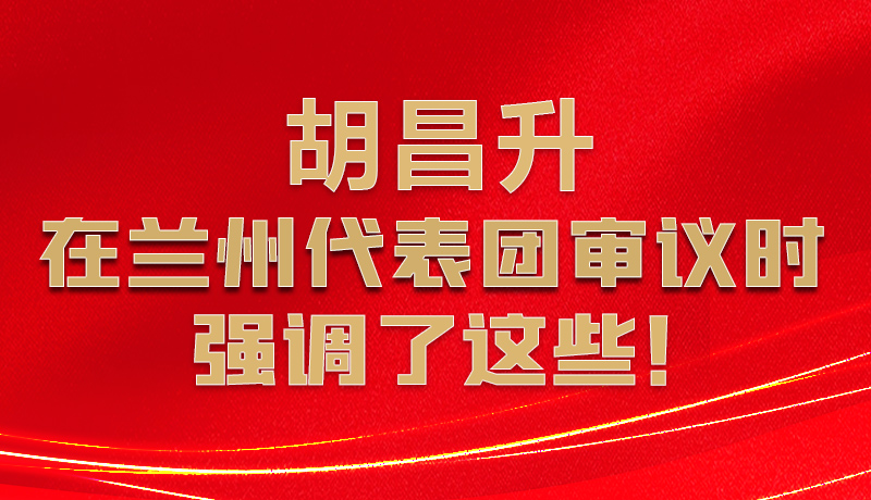 圖解|胡昌升在蘭州代表團(tuán)審議時(shí)強(qiáng)調(diào)了這些！