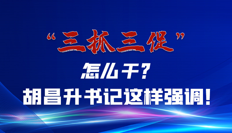 圖解|“三抓三促”怎么干？胡昌升書記這樣強調！