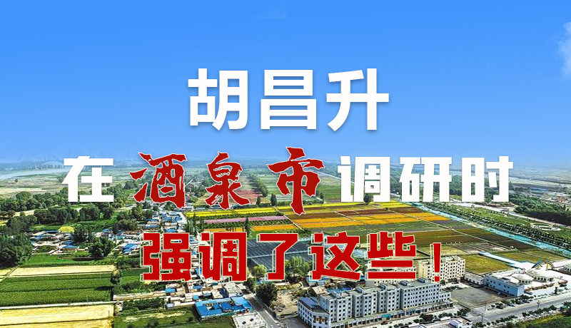 圖解|胡昌升在酒泉市調(diào)研時(shí)強(qiáng)調(diào)了這些！
