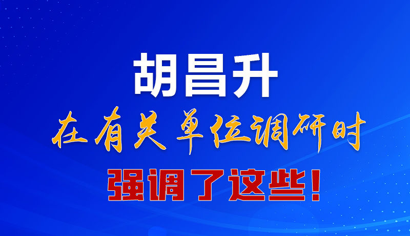 圖解|胡昌升在有關(guān)單位調(diào)研時強(qiáng)調(diào)了這些！