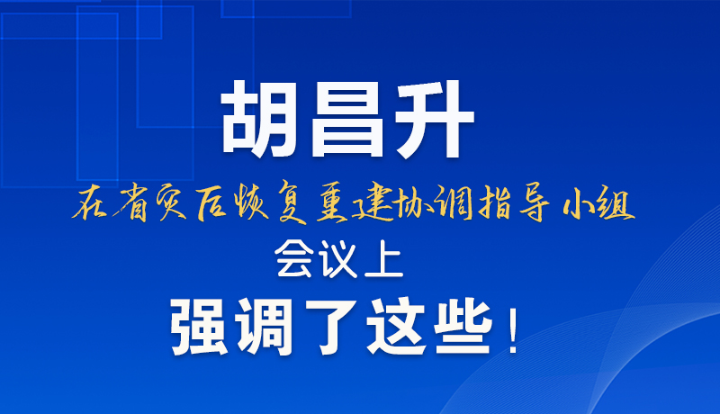 圖解|胡昌升在省災(zāi)后恢復(fù)重建協(xié)調(diào)指導(dǎo)小組會(huì)議上強(qiáng)調(diào)了這些！