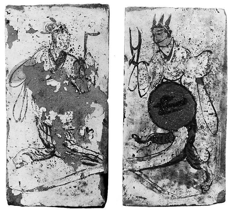 高臺縣博物館藏魏晉墓出土的女媧、伏羲畫像磚