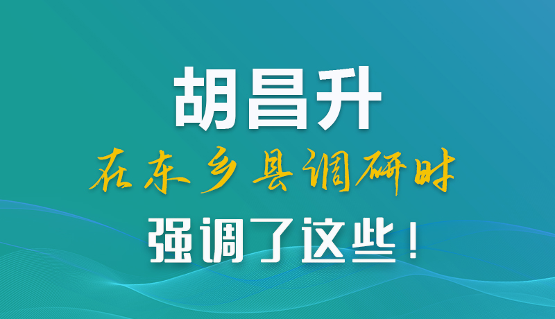 圖解|胡昌升在東鄉(xiāng)縣調(diào)研時強調(diào)了這些！
