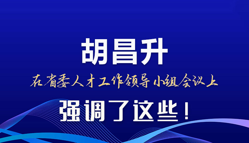 圖解|胡昌升在省委人才工作領(lǐng)導小組會議上強調(diào)了這些！